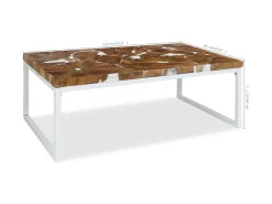 Mesa de centro de resina de teca 110x60x40 cm