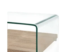 Mesa de centro de vidrio templado transparente 50x50x45 cm
