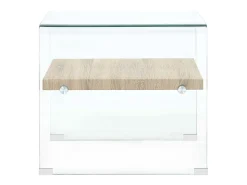 Mesa de centro de vidrio templado transparente 50x50x45 cm