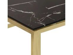 Mesa de centro dorada acero inoxidable y vidrio templado