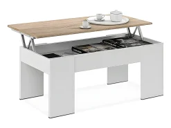 Mesa de Centro Elevable Elise, Blanco 90x50 cm