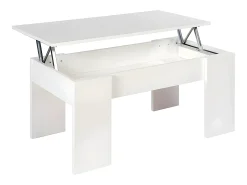 Mesa de Centro Elevable Elise, Blanco y Cambria 90x50 cm