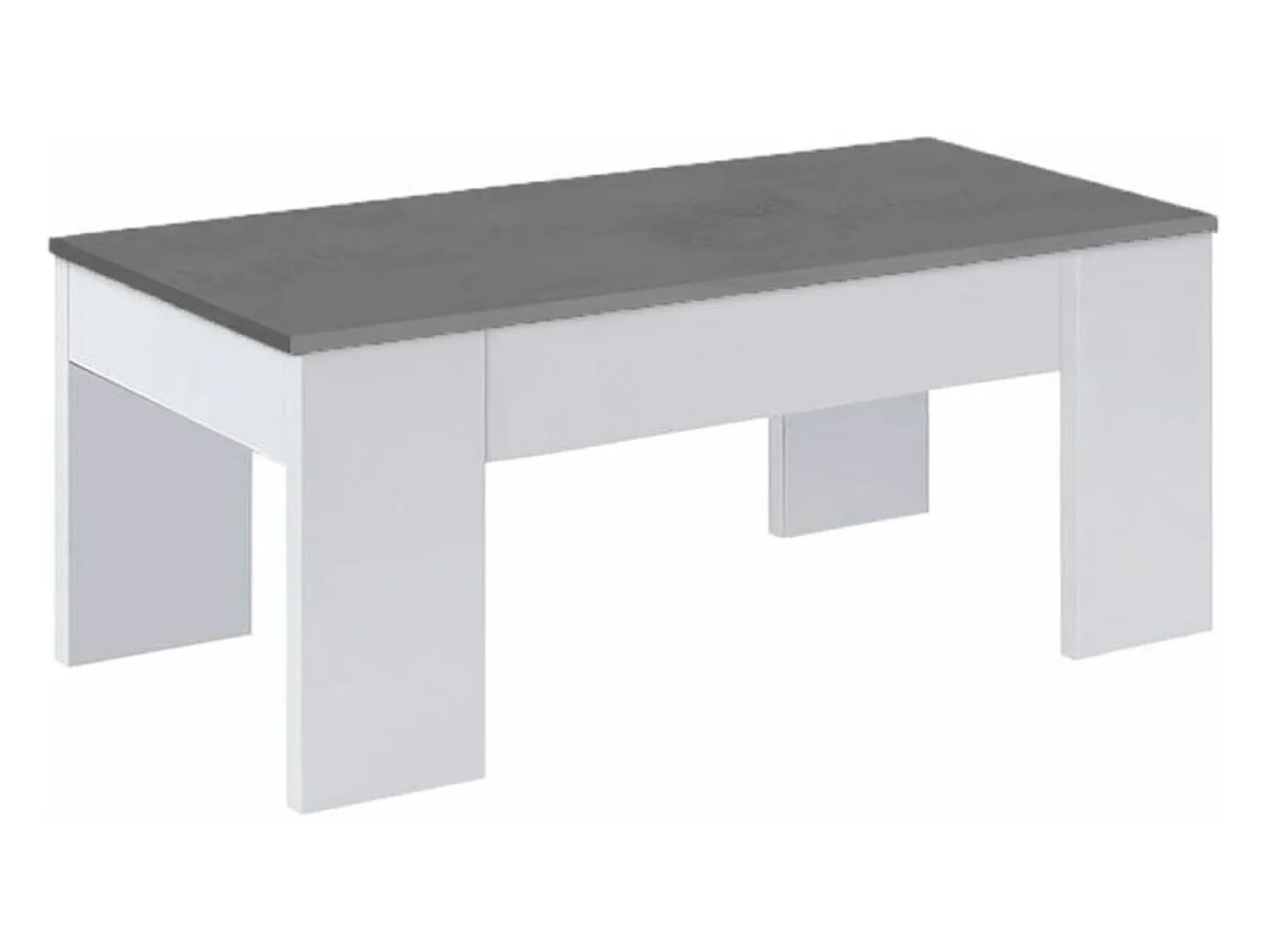 Mesa de centro elevable GALA 90x50x46 cm - BLANCO-CEMENTO