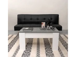 Mesa de centro elevable GALA 90x50x46 cm - BLANCO-CEMENTO