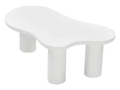 Mesa de centro en MDF y PVC - tapa en forma de nube irregular - Blanco