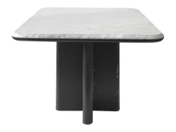 Mesa de centro en mármol y chapa de fresno - Blanco y negro - ZANESKA