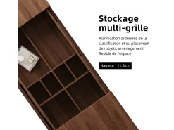 Mesa de centro extensible de nogal, diseño rectangular, 120-208 cm, almacenaje oculto, moderna y práctica.