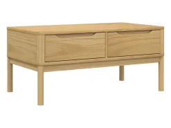 Mesa de centro FLORO madera de pino marrón cera 99x55,5x45 cm