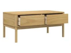 Mesa de centro FLORO madera de pino marrón cera 99x55,5x45 cm