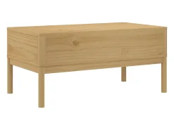 Mesa de centro FLORO madera de pino marrón cera 99x55,5x45 cm