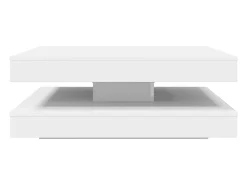 Mesa de centro giratoria 360 grados blanco 90x90x34,5 cm