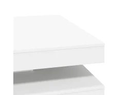 Mesa de centro giratoria 360 grados blanco 90x90x34,5 cm