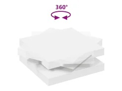 Mesa de centro giratoria 360 grados blanco 90x90x34,5 cm