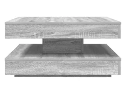 Mesa de centro giratoria 360 grados gris Sonoma 70x70x34,5 cm