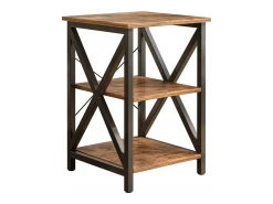 MESA DE CENTRO INDUSTRIAL CUADRADA DE MADERA ESTANTE RETRO ARMARIOS LOFT