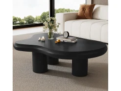 Mesa de centro irregular en forma de nube - 97 x 67 x 32 cm - superficie lacada - MDF - negro