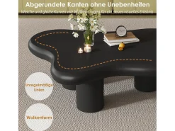 Mesa de centro irregular en forma de nube - 97 x 67 x 32 cm - superficie lacada - MDF - negro