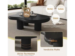 Mesa de centro irregular en forma de nube - 97 x 67 x 32 cm - superficie lacada - MDF - negro