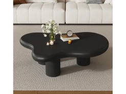 Mesa de centro irregular en forma de nube - 97 x 67 x 32 cm - superficie lacada - MDF - negro