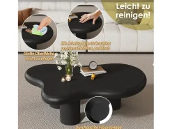 Mesa de centro irregular en forma de nube - 97 x 67 x 32 cm - superficie lacada - MDF - negro
