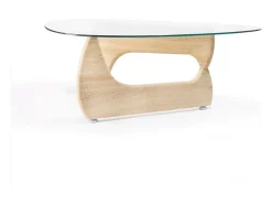 Mesa de centro Leyna forma irregular roble 40x110x70 cm Adec