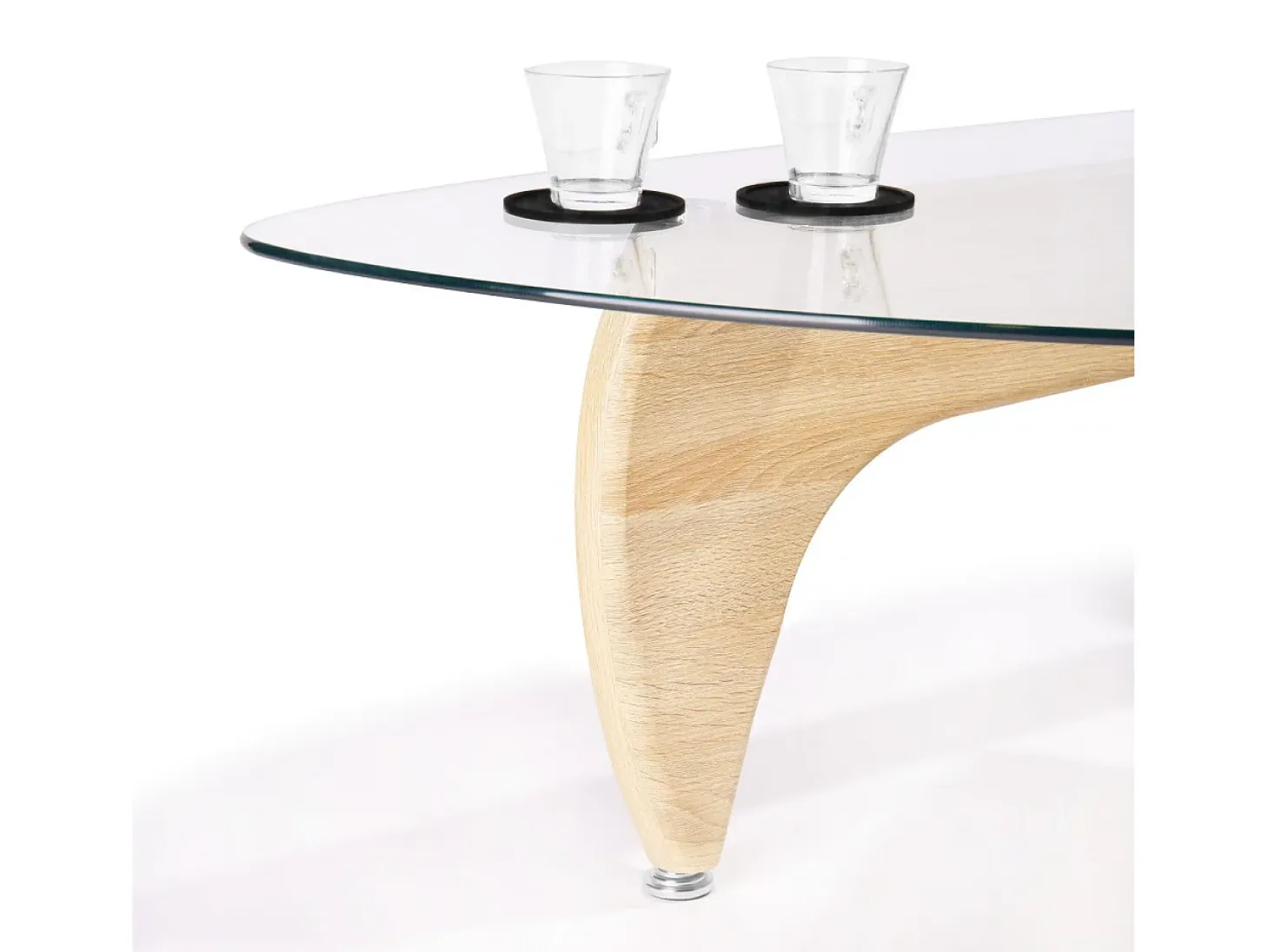 Mesa de centro Leyna forma irregular roble 40x110x70 cm Adec