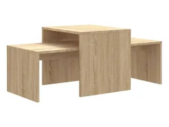 Mesa de centro madera contrachapada color roble 100x48x40 cm