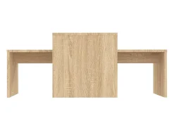 Mesa de centro madera contrachapada color roble 100x48x40 cm