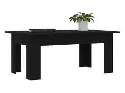 Mesa de centro madera contrachapada negro 100x60x42 cm