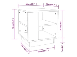Mesa de centro madera contrachapada blanco 40x40x43 cm