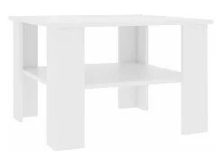 Mesa de centro madera contrachapada blanco 60x60x42 cm