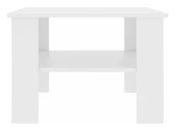 Mesa de centro madera contrachapada blanco 60x60x42 cm