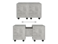 Mesa de centro madera contrachapada gris hormigón 60x60x38 cm