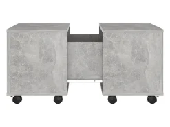 Mesa de centro madera contrachapada gris hormigón 60x60x38 cm