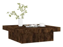 Mesa de centro madera contrachapada roble ahumado 90x90x28 cm