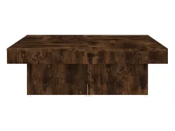 Mesa de centro madera contrachapada roble ahumado 90x90x28 cm