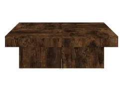 Mesa de centro madera contrachapada roble ahumado 90x90x28 cm