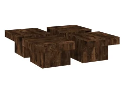 Mesa de centro madera contrachapada roble ahumado 90x90x28 cm