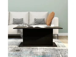 Mesa de centro madera contrachapada negro 102x55,5x40 cm