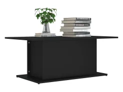 Mesa de centro madera contrachapada negro 102x55,5x40 cm