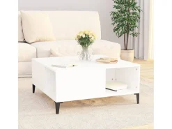 Mesa de centro madera contrachapada blanco 80x80x36,5 cm ES71925