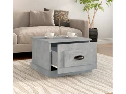 Mesa de centro madera contrachapada gris hormigón 50x50x35 cm ES94336