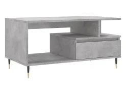 Mesa de centro madera contrachapada gris hormigón 90x49x45 cm