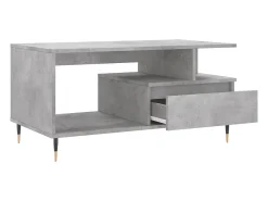Mesa de centro madera contrachapada gris hormigón 90x49x45 cm