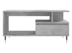 Mesa de centro madera contrachapada gris hormigón 90x49x45 cm