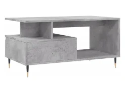 Mesa de centro madera contrachapada gris hormigón 90x49x45 cm