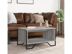 Mesa de centro madera contrachapada gris Sonoma 75x51x40 cm