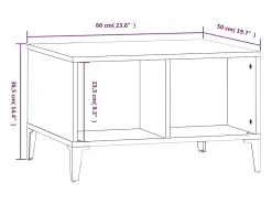 Mesa de centro madera contrachapada negro 60x50x36,5 cm
