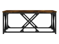 Mesa de centro madera contrachapada roble ahumado 70x70x30 cm