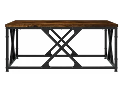 Mesa de centro madera contrachapada roble ahumado 70x70x30 cm